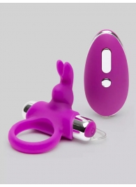 Лиловое виброкольцо с пультом ДУ Remote Control Cock Ring - Happy Rabbit - в Пскове купить с доставкой