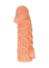 Телесная закрытая насадка с венками Cock Sleeve Size S - 13,8 см. - KOKOS - в Пскове купить с доставкой Телесная закрытая насадка с венками Cock Sleeve Size S - 13,8 см. - KOKOS - в Пскове купить с доставкой