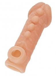 Телесная закрытая насадка с шишечками Cock Sleeve Size S - 13,8 см. - KOKOS - в Пскове купить с доставкой