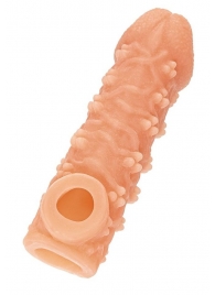 Телесная закрытая насадка с пучками шишечек Cock Sleeve Size S - 13,8 см. - KOKOS - в Пскове купить с доставкой Телесная закрытая насадка с пучками шишечек Cock Sleeve Size S - 13,8 см. - KOKOS - в Пскове купить с доставкой