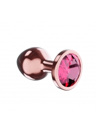 Пробка цвета розового золота с малиновым кристаллом Diamond Ruby Shine S - 7,2 см. - Lola Games - купить с доставкой в Пскове