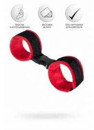 Красно-черные велюровые оковы Anonymo - ToyFa - купить с доставкой в Пскове