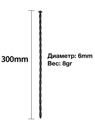 Черный уретральный расширитель - 30 см. - Rubber Tech Ltd - купить с доставкой в Пскове