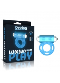 Голубое, светящееся в темноте эрекционное виброкольцо Lumino Play Vibrating Penis Ring - Lovetoy - в Пскове купить с доставкой