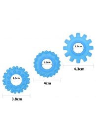 Набор из 3 голубых, светящихся в темноте эрекционных колец Lumino Play - Lovetoy - в Пскове купить с доставкой