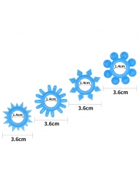 Набор из 4 голубых, светящихся в темноте эрекционных колец Lumino Play - Lovetoy - в Пскове купить с доставкой