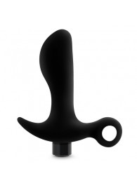 Черный анальный вибратор Silicone Vibrating Prostate Massager 01 - 10,8 см. - Blush Novelties - в Пскове купить с доставкой