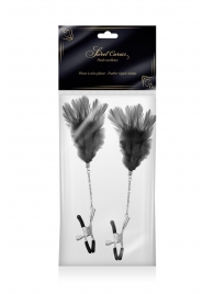 Зажимы для сосков с черными перьями Sweet Caress Feather Nipple Clumps - Sweet Caress - купить с доставкой в Пскове
