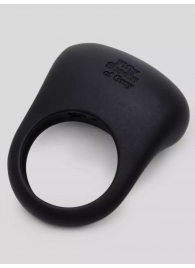 Черное эрекционное виброкольцо Sensation Rechargeable Vibrating Love Ring - Fifty Shades of Grey - в Пскове купить с доставкой