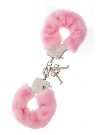 Металлические наручники с розовой меховой опушкой METAL HANDCUFF WITH PLUSH PINK - Dream Toys - купить с доставкой в Пскове