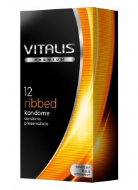Ребристые презервативы VITALIS PREMIUM ribbed - 12 шт. - Vitalis - купить с доставкой в Пскове