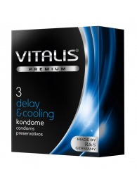 Презервативы VITALIS PREMIUM delay   cooling с охлаждающим эффектом - 3 шт. - Vitalis - купить с доставкой в Пскове