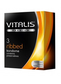 Ребристые презервативы VITALIS PREMIUM ribbed - 3 шт. - Vitalis - купить с доставкой в Пскове