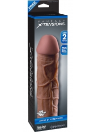 Коричневая насадка Mega 2  Extension - 20,3 см. - Pipedream - в Пскове купить с доставкой
