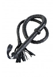 Длинный кожаный кнут с хлопушками на конце - ToyFa - купить с доставкой в Пскове