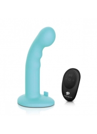 Голубая изогнутая насадка 6in Remote Control Ripple P-Spot G-Spot на черных трусиках - 16 см. - Pegasus - купить с доставкой в Пскове