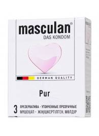 Супертонкие презервативы Masculan Pur - 3 шт. - Masculan - купить с доставкой в Пскове