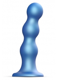 Голубая насадка Strap-On-Me Dildo Plug Balls size S - Strap-on-me - купить с доставкой в Пскове
