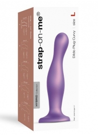 Фиолетовая насадка Strap-On-Me Dildo Plug Curvy size L - Strap-on-me - купить с доставкой в Пскове