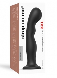 Черная насадка Strap-On-Me Dildo Plug P G size XXL - Strap-on-me - купить с доставкой в Пскове