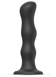 Черная насадка Strap-On-Me Dildo Geisha Balls size M - Strap-on-me - купить с доставкой в Пскове