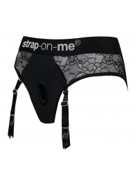 Черные трусики для насадок Diva Lingerie Harness - size S - Strap-on-me - купить с доставкой в Пскове