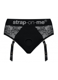 Черные трусики для насадок Diva Lingerie Harness - size S - Strap-on-me - купить с доставкой в Пскове