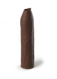 Коричневая насадка-удлинитель Uncut Silicone Penis Enhancer - 17,8 см. - Pipedream - в Пскове купить с доставкой