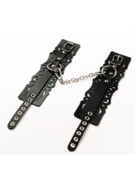 Узорчатые кожаные оковы с регулируемыми ремешками - Crazy Handmade - купить с доставкой в Пскове