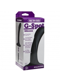 Черная изогнутая насадка Vac-U-Lock G-Spot - 16,5 см. - Doc Johnson - купить с доставкой в Пскове