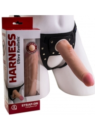 Реалистичный страпон Harness из трусиков и насадки-фаллоса - 18,5 см. - LOVETOY (А-Полимер) - купить с доставкой в Пскове