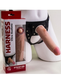 Реалистичный страпон Harness из трусиков и насадки-фаллоса - 18,5 см. - LOVETOY (А-Полимер) - купить с доставкой в Пскове
