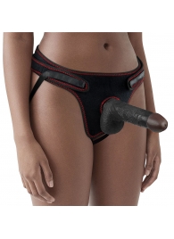 Женский темнокожий страпон Easy Strapon Set 7 Inch - 18 см. - Lovetoy - купить с доставкой в Пскове