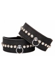 Черные поножи Diamond Studded Ankle Cuffs - Shots Media BV - купить с доставкой в Пскове