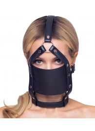 Черный намордник с кляпом-шаром Head Harness With A Gag - Orion - купить с доставкой в Пскове