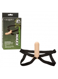 Телесный фаллопротез из силикона Extension with Harness - 15,75 см. - California Exotic Novelties - купить с доставкой в Пскове