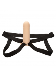 Телесный фаллопротез из силикона Extension with Harness - 15,75 см. - California Exotic Novelties - купить с доставкой в Пскове