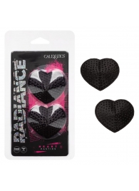 Черные пэстисы в форме сердечек Heart Pasties - California Exotic Novelties - купить с доставкой в Пскове