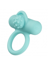 Аквамариновое эрекционное виброкольцо Silicone Rechargeable Nubby Lover’s Delight - California Exotic Novelties - в Пскове купить с доставкой