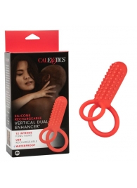 Красное эрекционное кольцо Silicone Rechargeable Vertical Dual Enhancer - California Exotic Novelties - в Пскове купить с доставкой