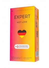 Презервативы EXPERT Hot Love с разогревающим эффектом - 12 шт.(+3 в подарок) - Expert - купить с доставкой в Пскове