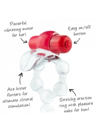 Виброкольцо с язычком и красным виброэлементом Overtime - Screaming O - в Пскове купить с доставкой