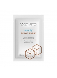 Саше лубриканта на водной основе Simply Aqua Brown Sugar с ароматом коричневого сахара - 3 мл. - Wicked - купить с доставкой в Пскове