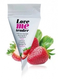 Съедобное согревающее массажное масло Love Me Tender Strawberry с ароматом клубники - 10 мл. - Love to Love - купить с доставкой в Пскове