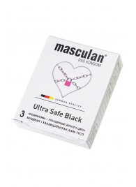 Ультрапрочные презервативы Masculan Ultra Safe Black - 3 шт. - Masculan - купить с доставкой в Пскове