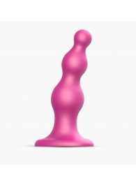 Розовый стимулятор-ёлочка Dildo Plug Beads Framboise Size M - 15 см. - Strap-on-me