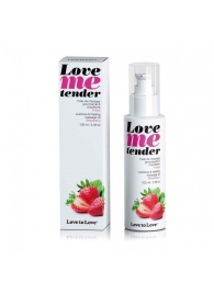 Съедобное согревающее массажное масло Love Me Tender Strawberry с ароматом клубники - 100 мл. - Love to Love - купить с доставкой в Пскове