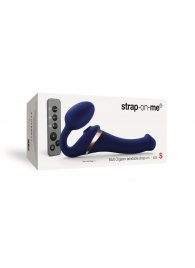 Синий безремневой страпон Multi Orgasm Size S с клиторальной стимуляцией - Strap-on-me - купить с доставкой в Пскове
