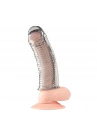 Текстурированная насадка на пенис Clear Textured Penis Enhancing Sleeve Extension - 16,5 см. - BlueLine - в Пскове купить с доставкой