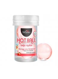 Лубрикант на масляной основе Hot Ball Beija Muito с ароматом клубники и шампанского (2 шарика по 3 гр.) - HotFlowers - купить с доставкой в Пскове